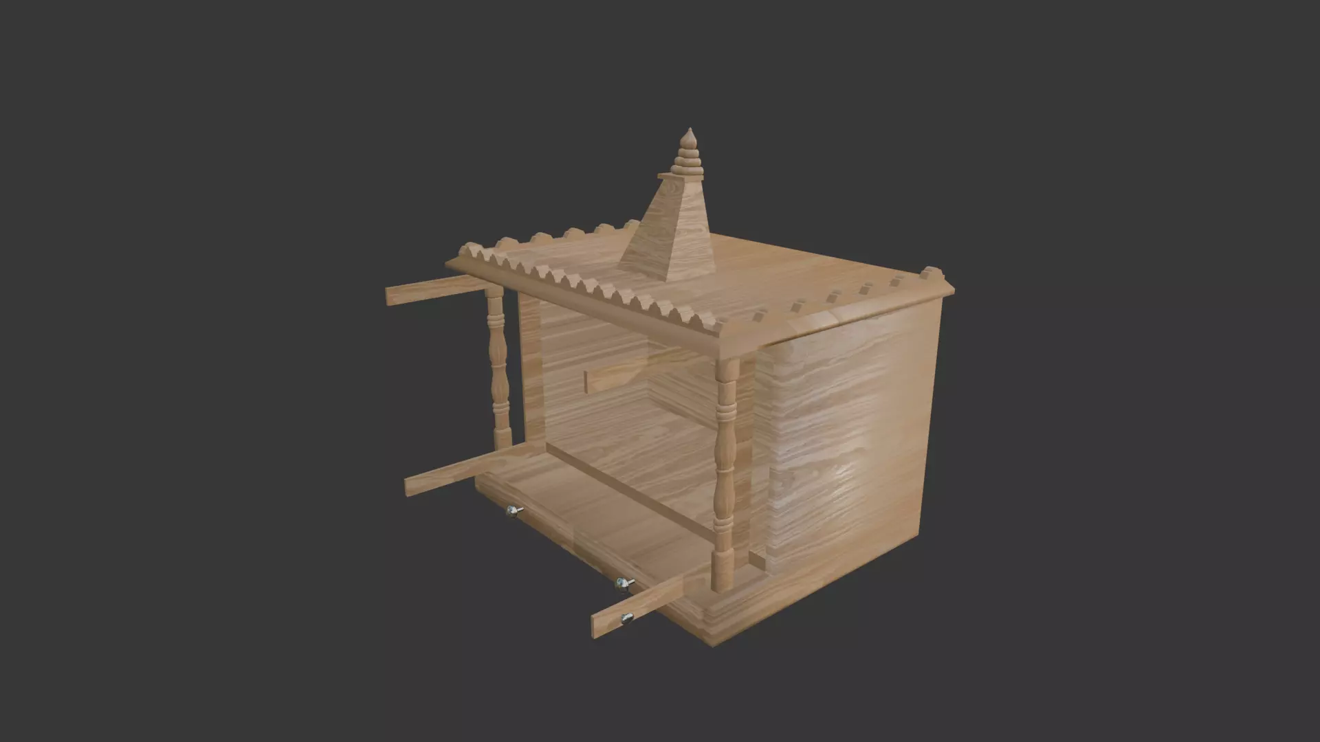 Low-Poly Temple Low-poly 3D model_2