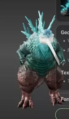 The mutant Godzilla Low-poly 3D model_2