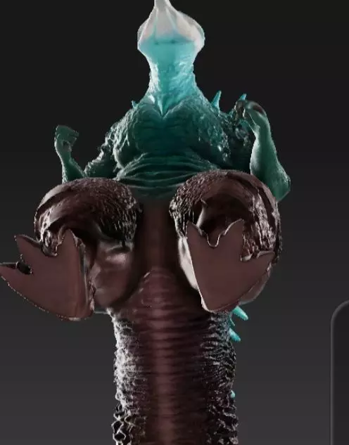 The mutant Godzilla Low-poly 3D model_1