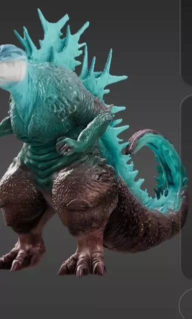 The mutant Godzilla Low-poly 3D model_3