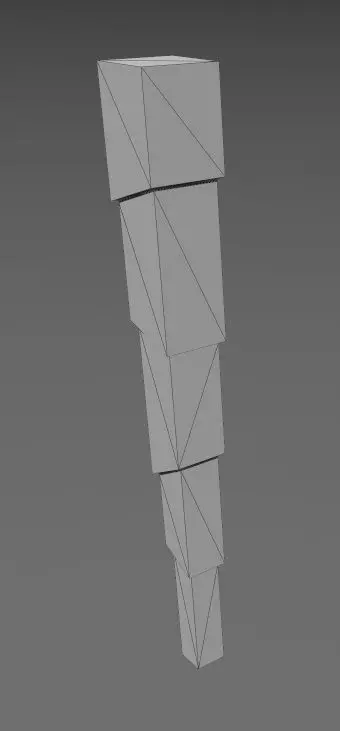 Square tilted stepped carved furniture table and stool leg 3D print model_14