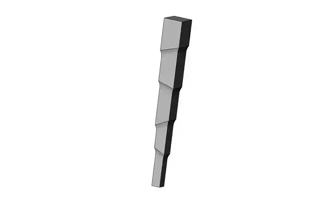 Square filleted tilted stepped carved furniture table leg 3D print model