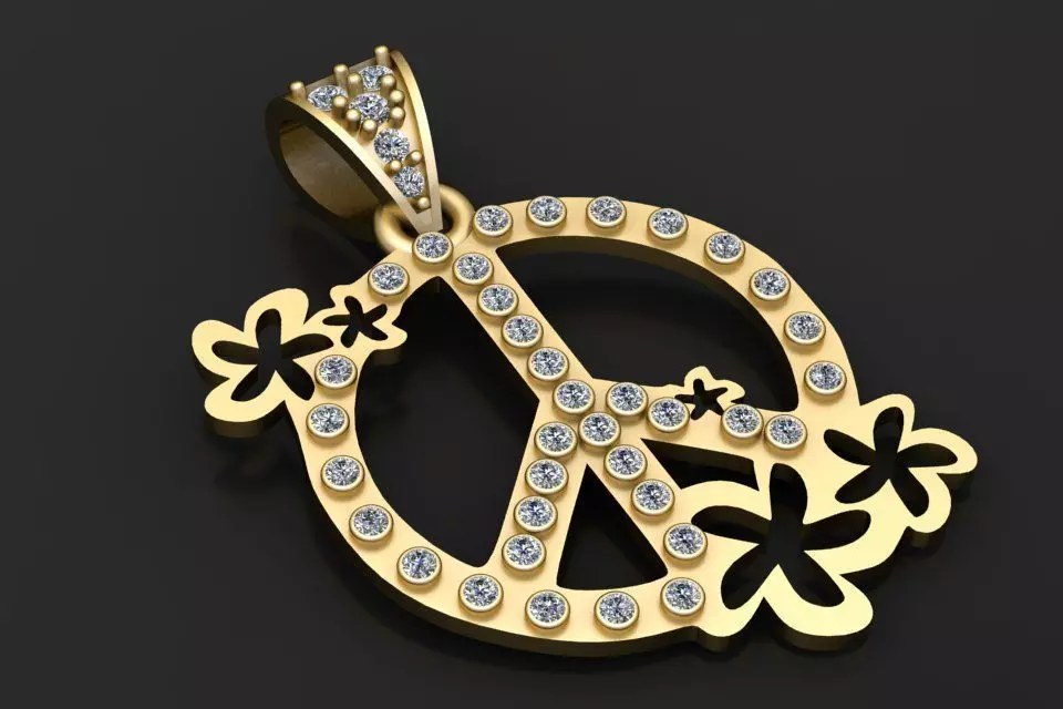 peace pendant 3D printable model 3D print model