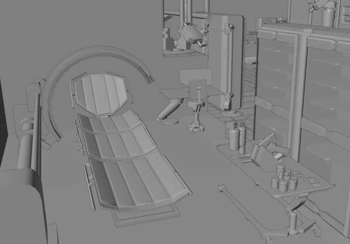 sci-fi Medical Clinic  Low-poly 3D model_4