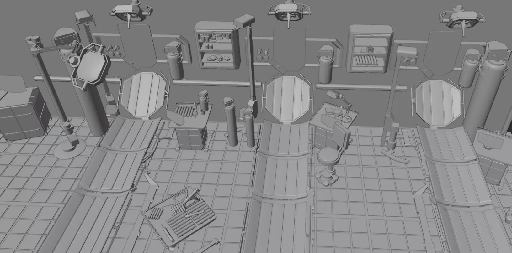 sci-fi Medical Clinic  Low-poly 3D model_3