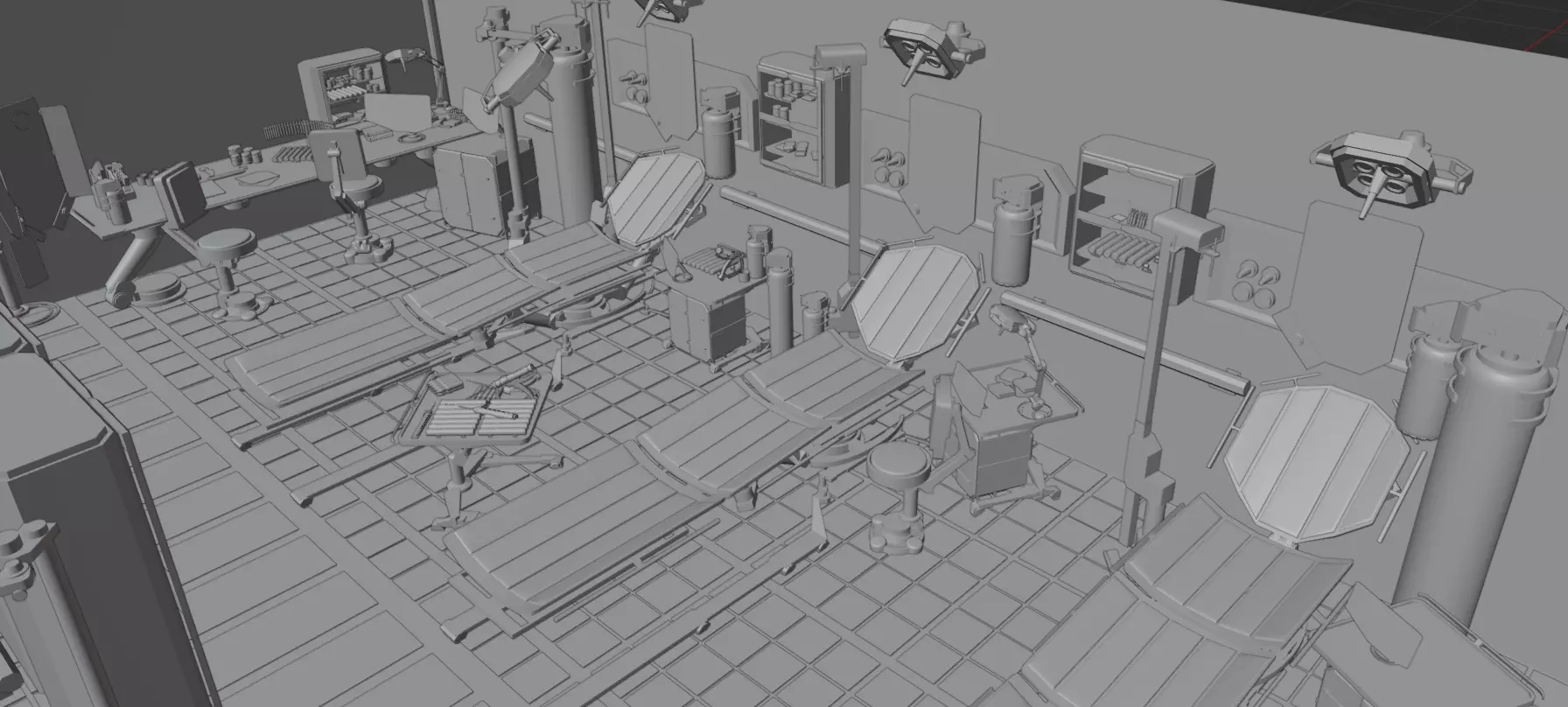 sci-fi Medical Clinic  Low-poly 3D model_2