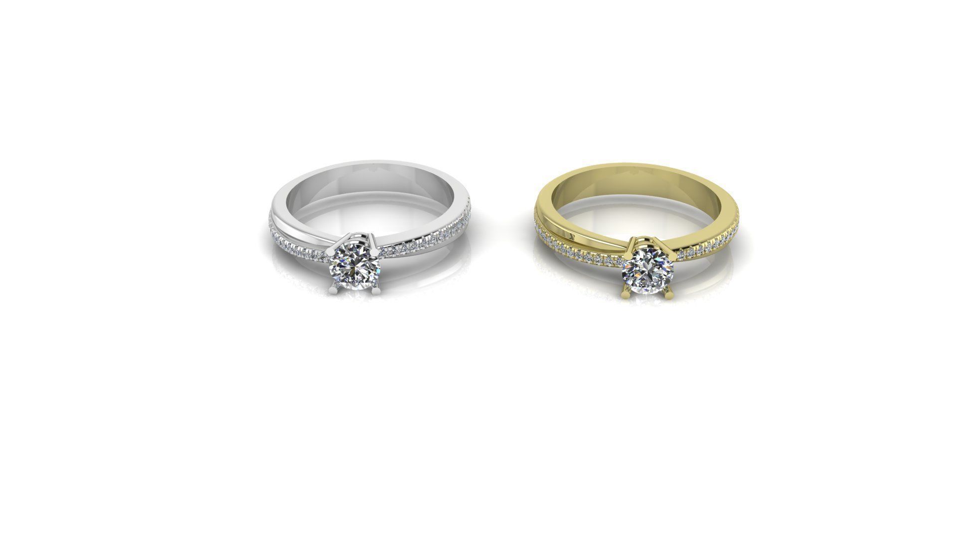 Solitaire Diamond Ring 3D print model_16