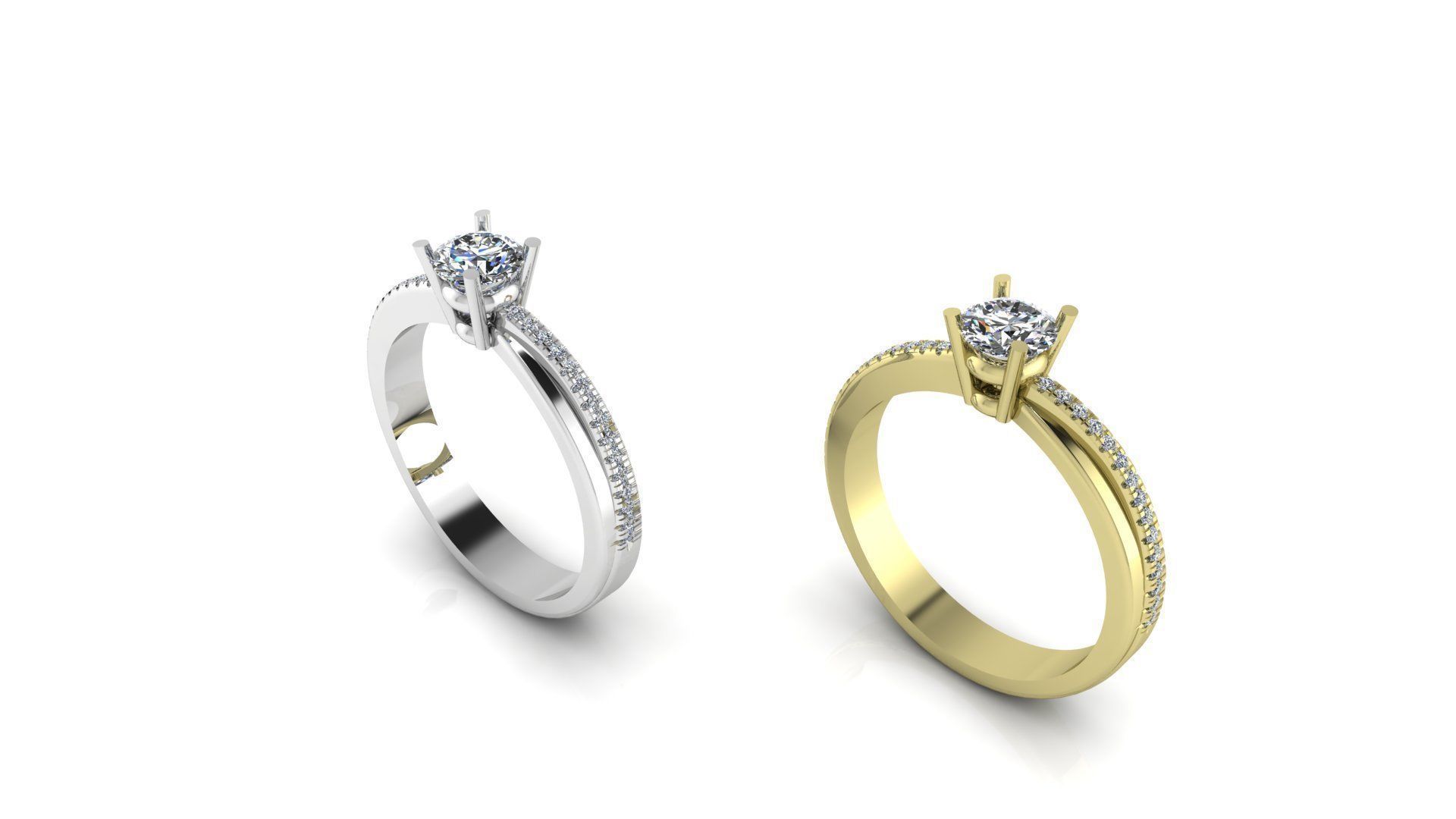 Solitaire Diamond Ring 3D print model_8