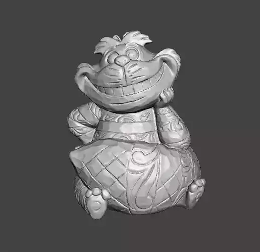 CHESHIRE CAT WOODEN SCULPTURE MODEL ANIMAL ORNAMENT