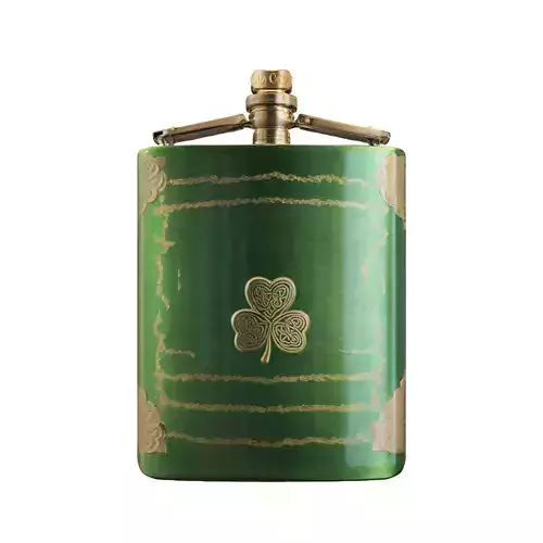 Celtic Shamrock Hip Flask Low-poly 3D model