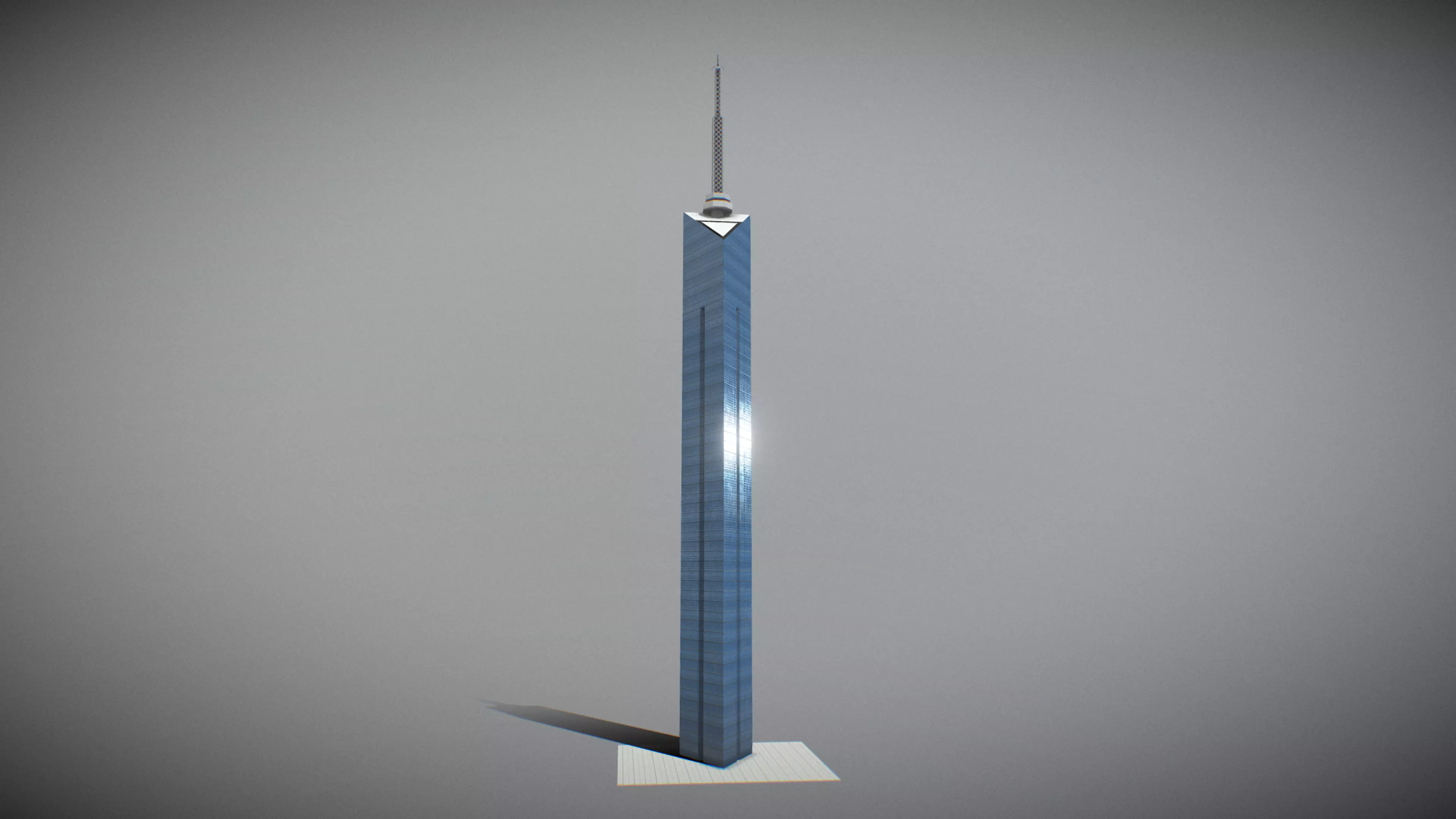 Fukuoka Tower Low-poly 3D model_0