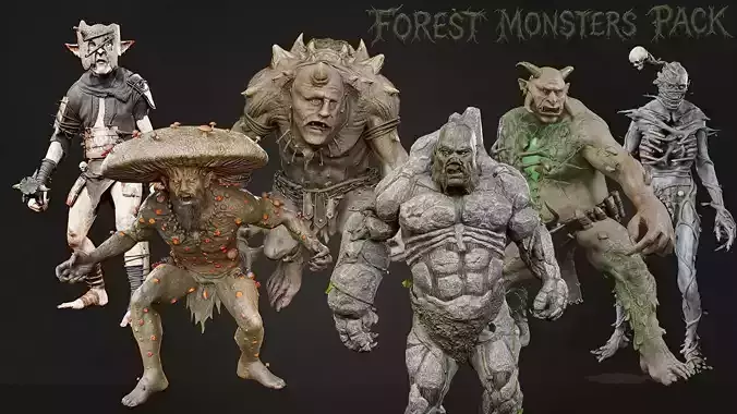 Forest Monsters Pack 3D Model Collection