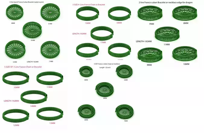 25 High Quality Spiral Franco Chain at Unbeatable Low Prices  3D Model Collection
