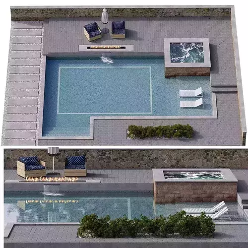 Pool 16 3D model 4