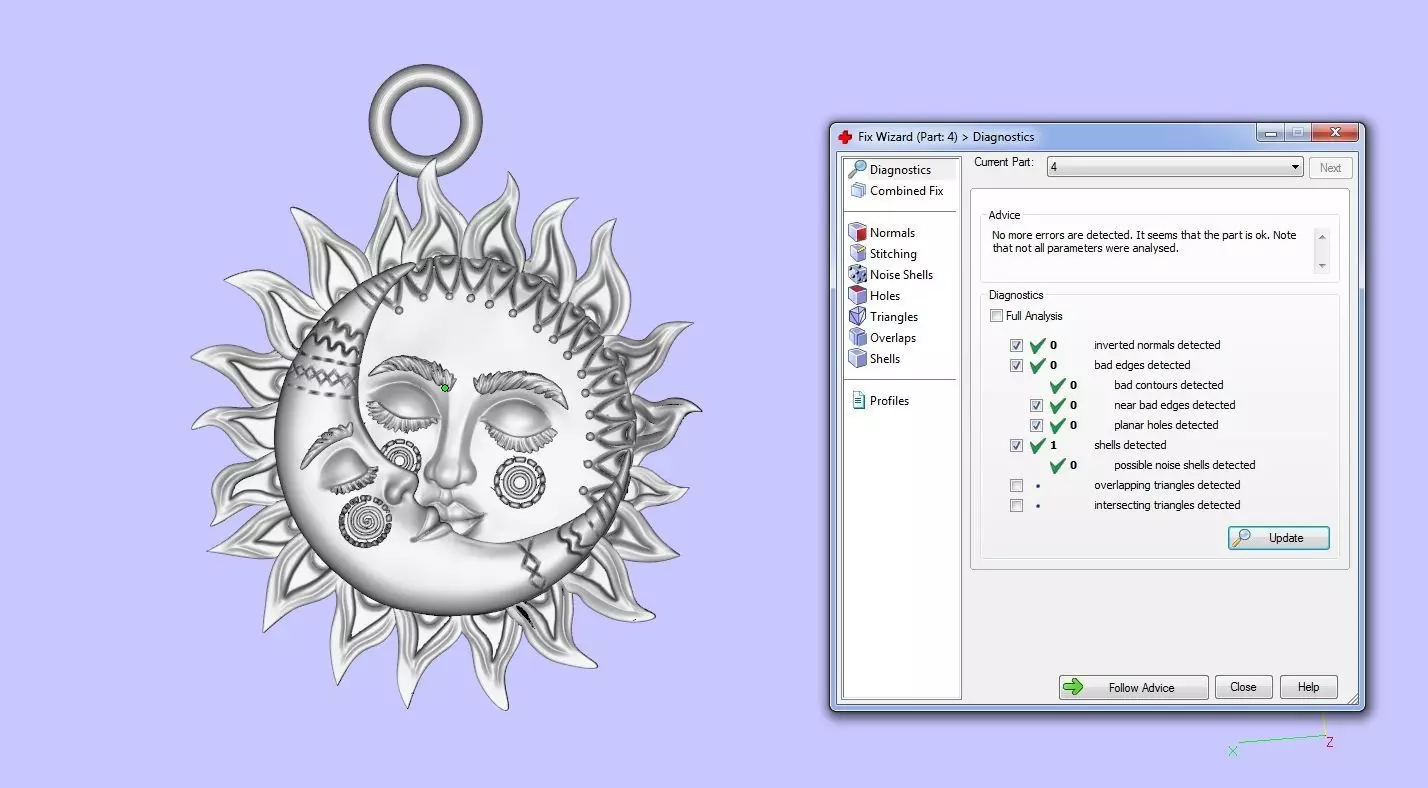 Sun and Moon Charm 3D print model_5