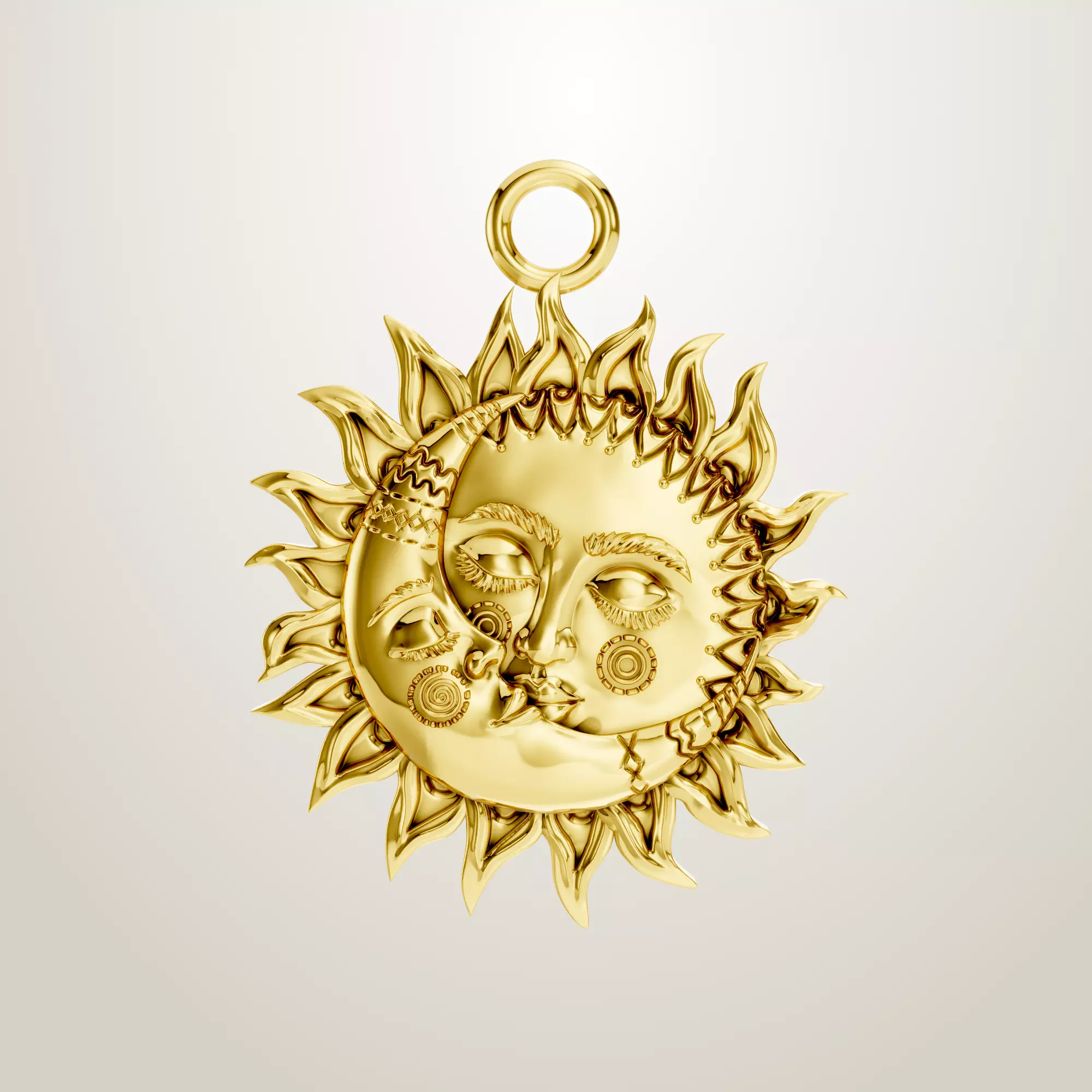 Sun and Moon Charm 3D print model_0