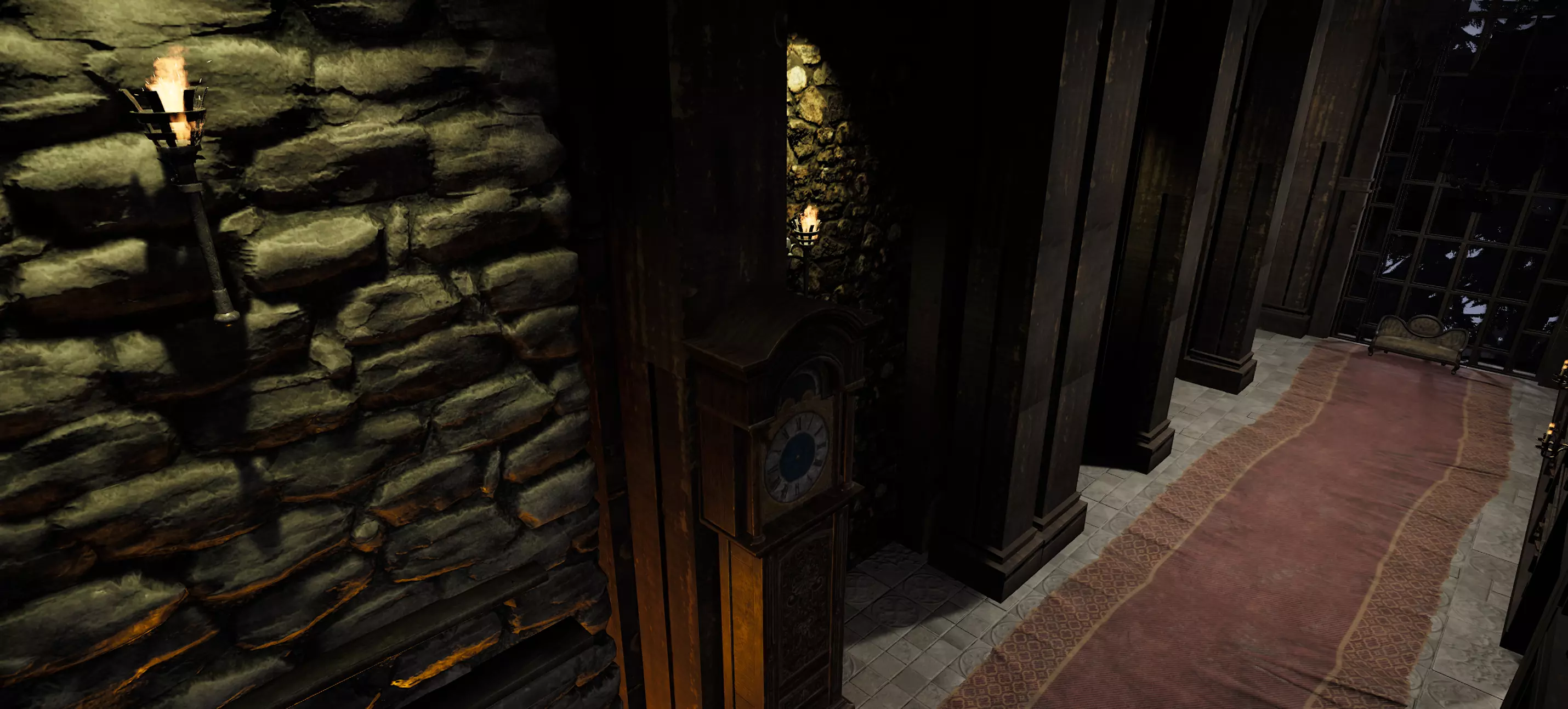 Magnificent Huge Gothic Library Cathedral Interior Environment 3D model_14