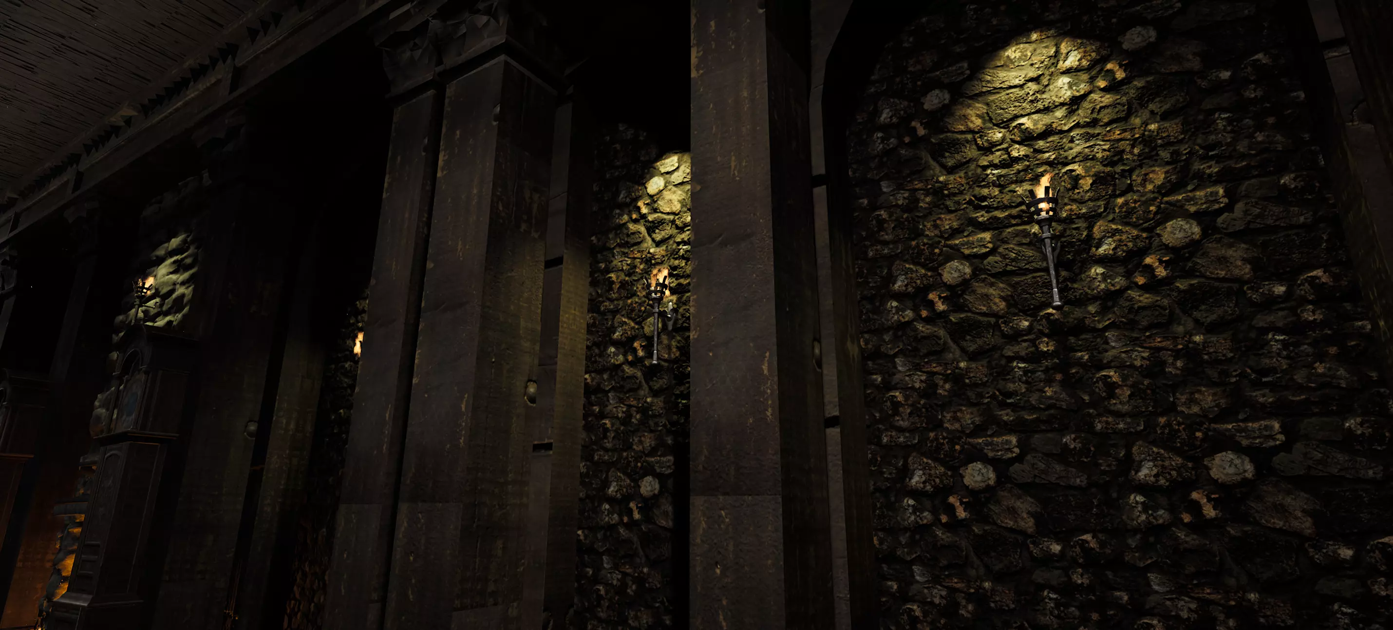 Magnificent Huge Gothic Library Cathedral Interior Environment 3D model_17