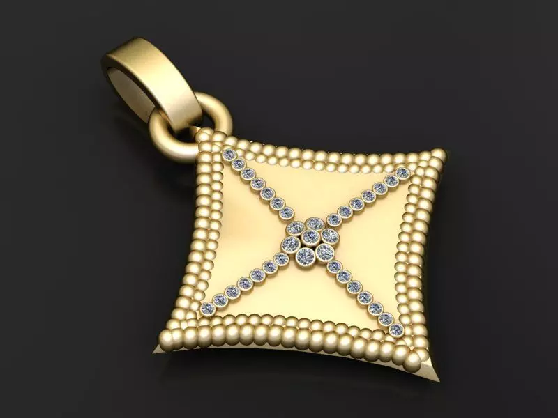 cushion shape pendant 3D printable model 3D print model