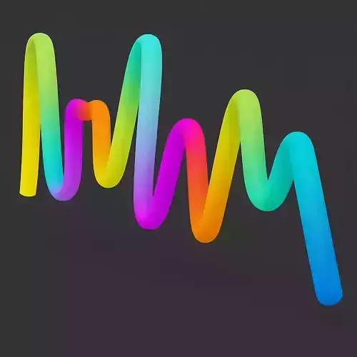 3D Colorful Gradient Curve Squiggle