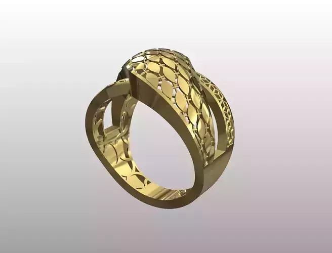 Golden Scale Ring