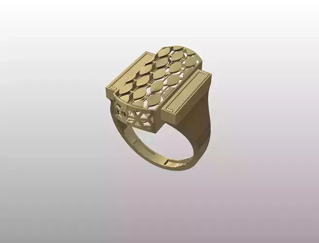 Golden Leaf Crest Ring