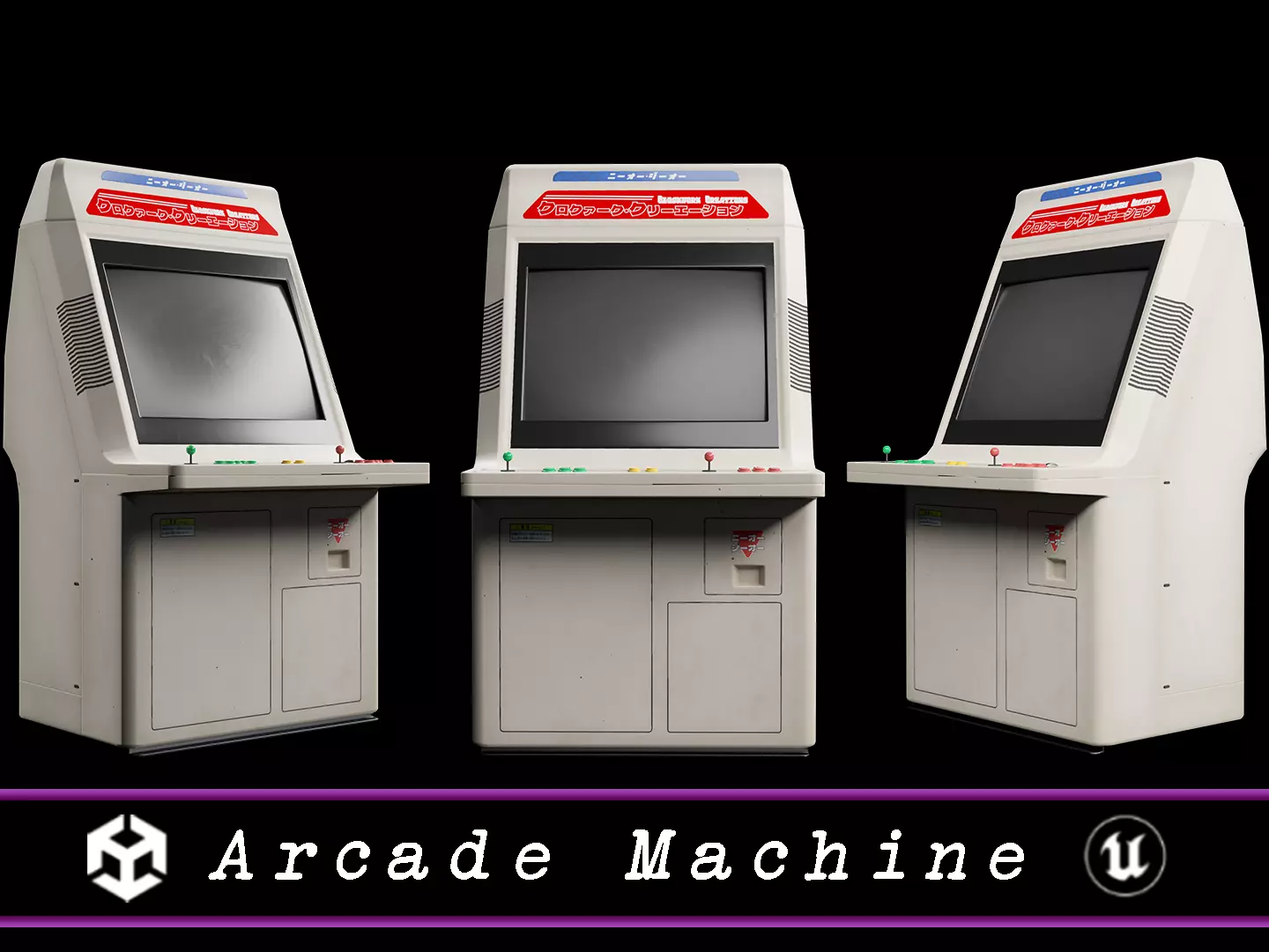 Japanese Arcade Machine Low-poly 3D model_0