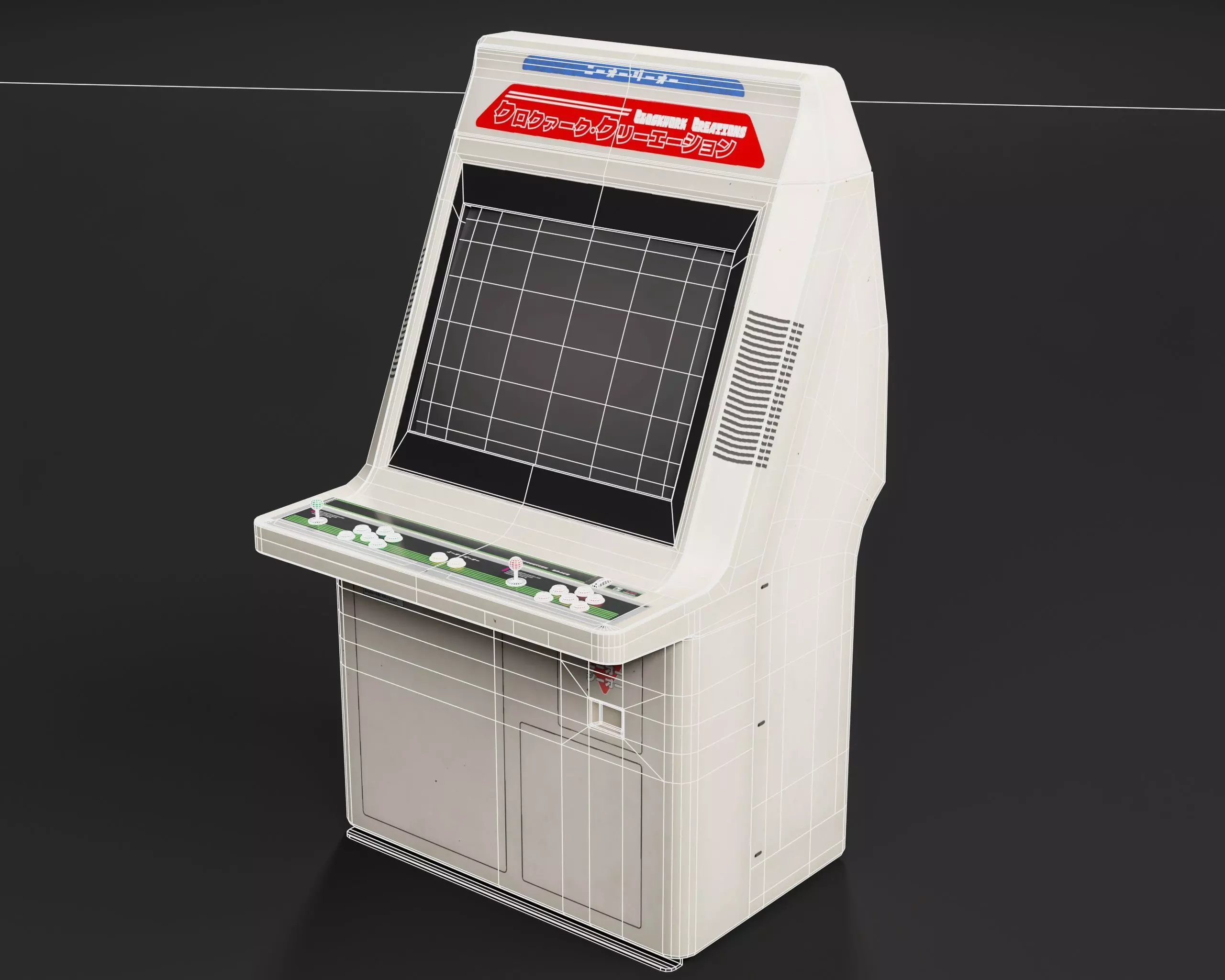 Japanese Arcade Machine Low-poly 3D model_7