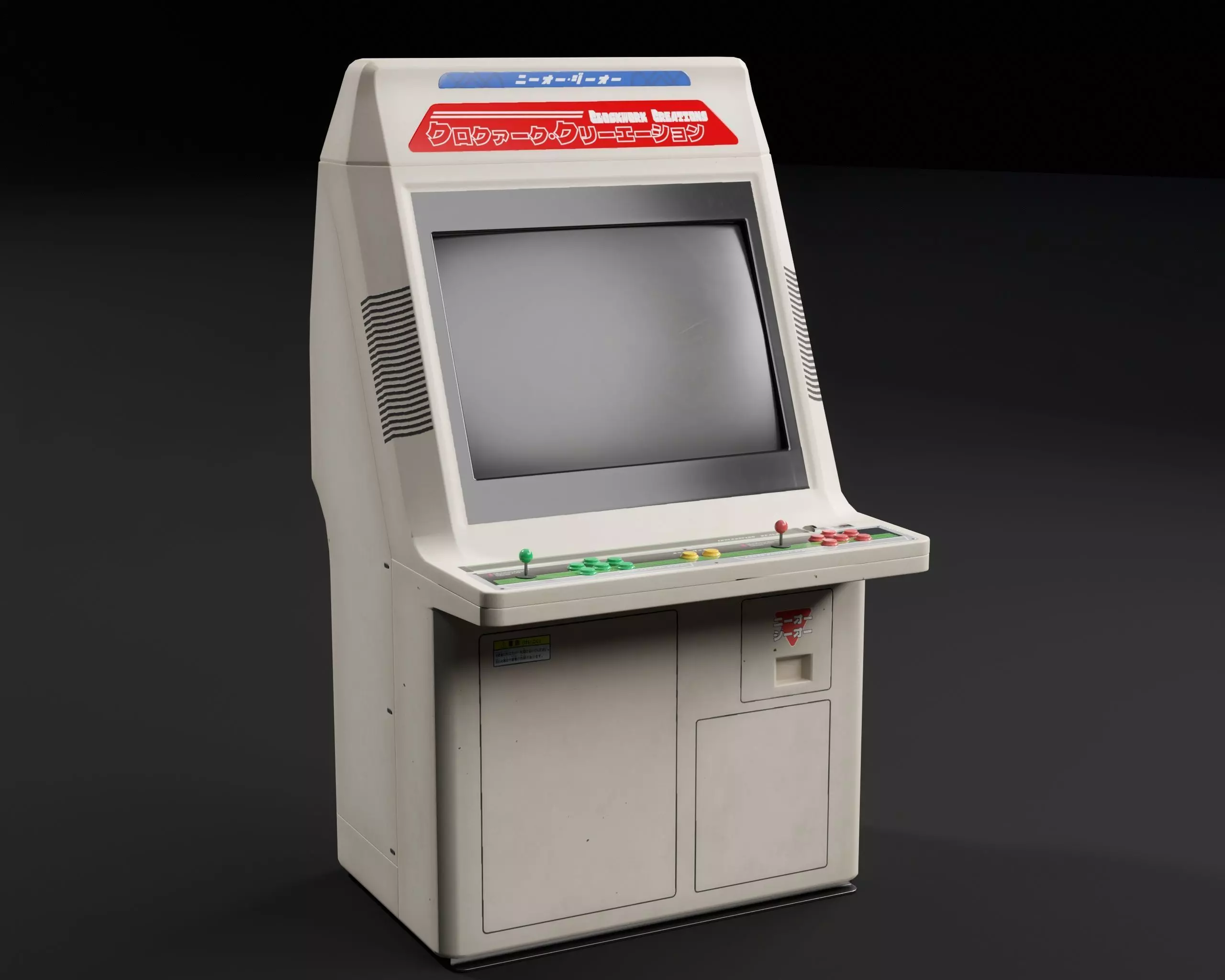 Japanese Arcade Machine Low-poly 3D model_16