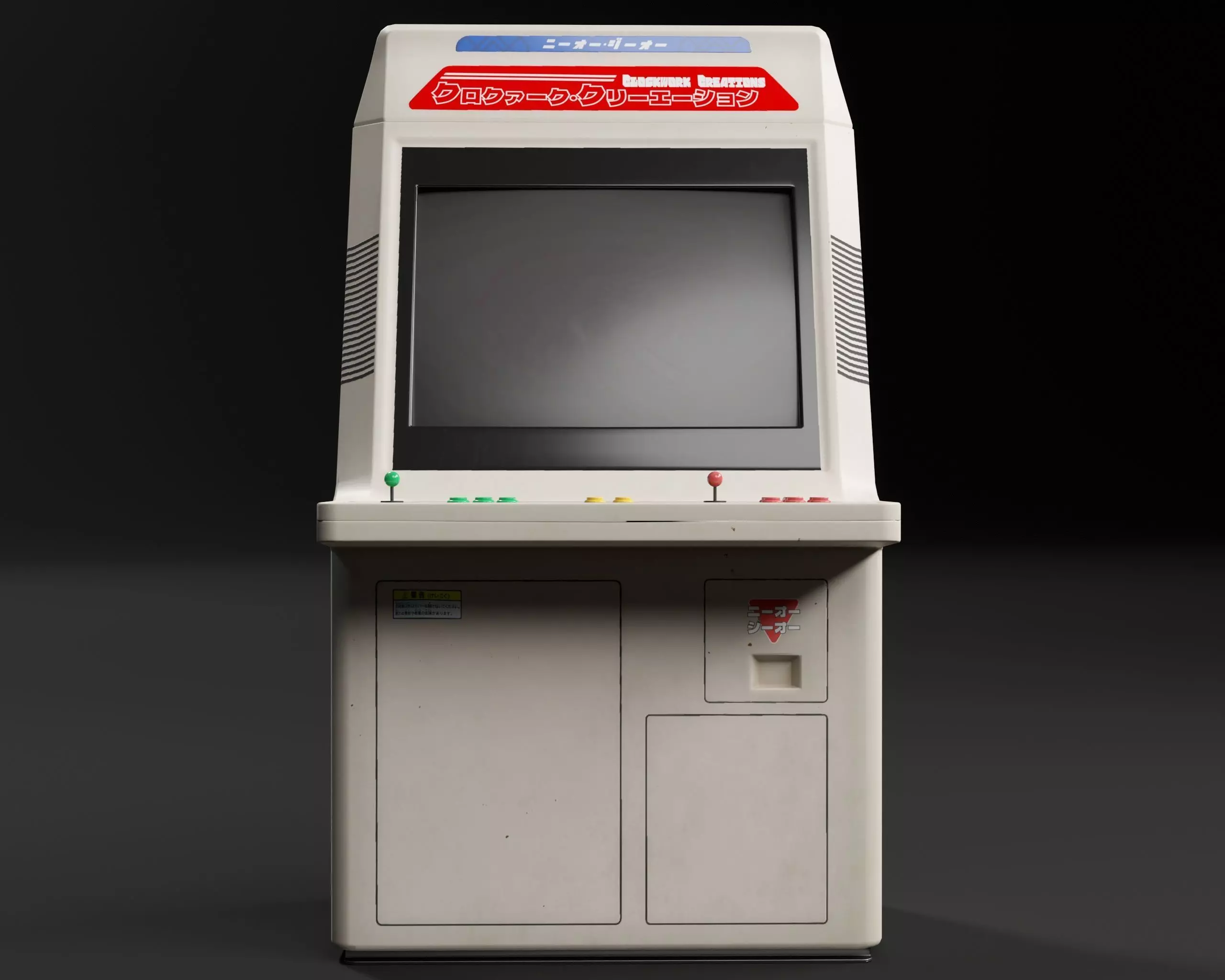 Japanese Arcade Machine Low-poly 3D model_4