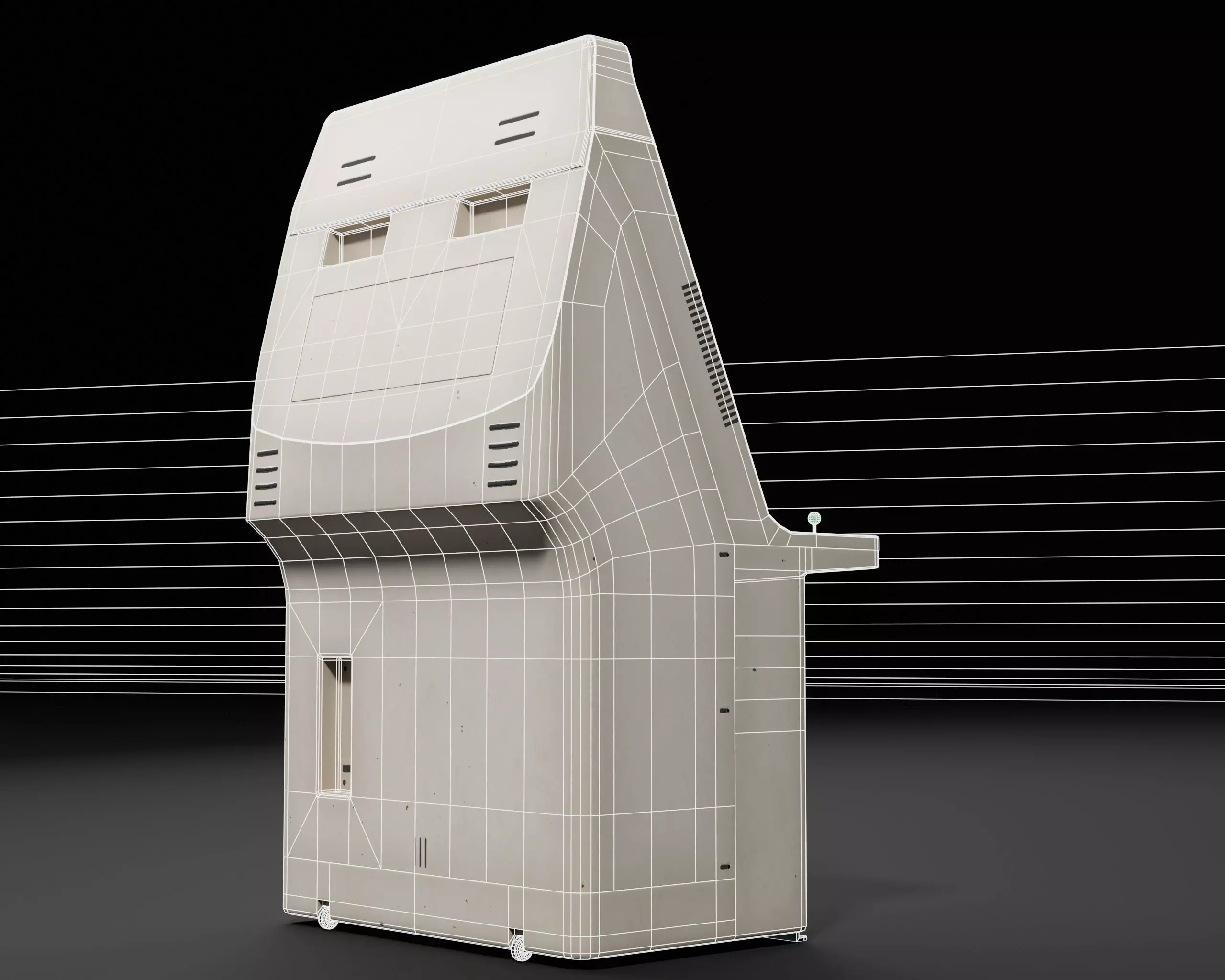 Japanese Arcade Machine Low-poly 3D model_15