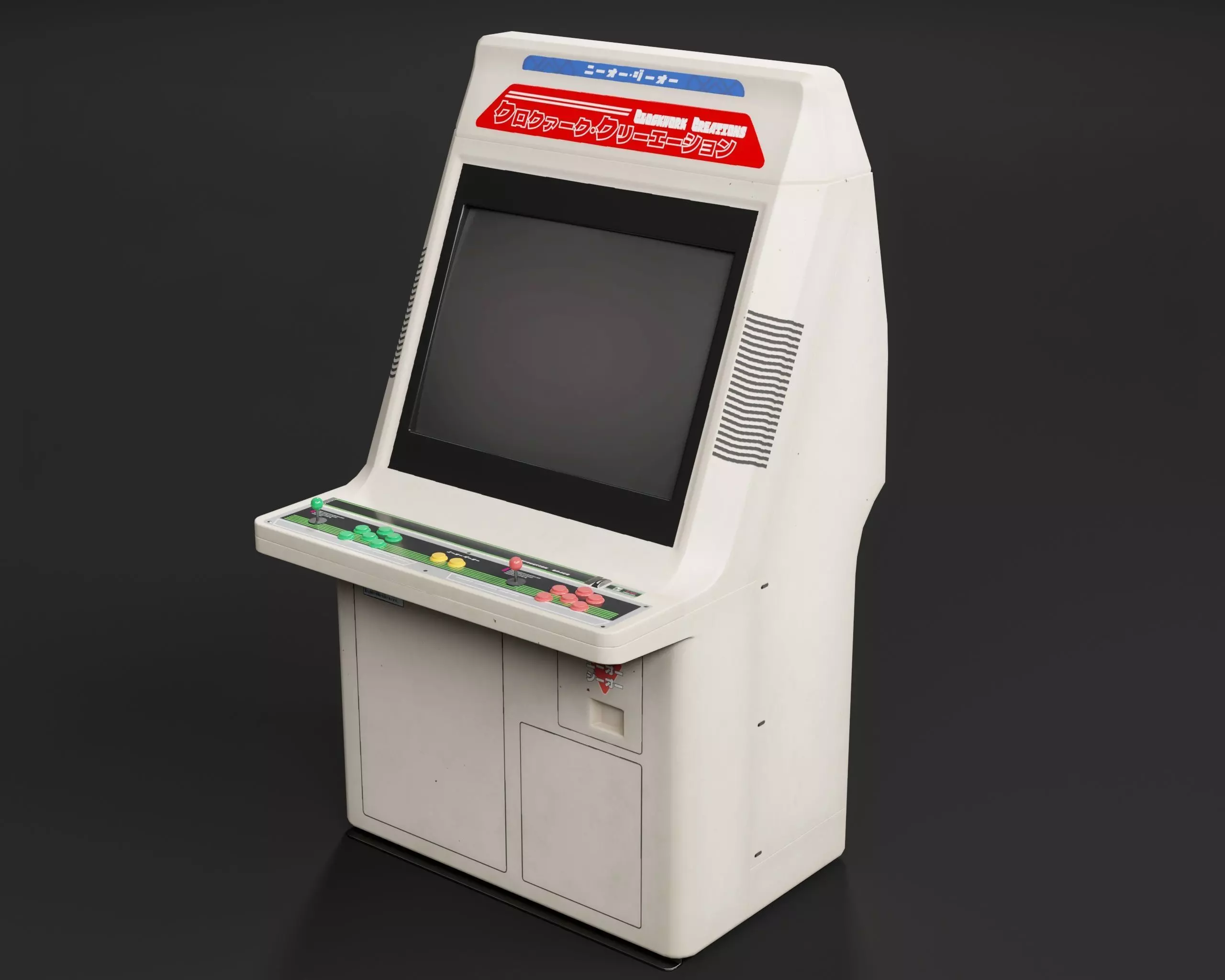Japanese Arcade Machine Low-poly 3D model_6