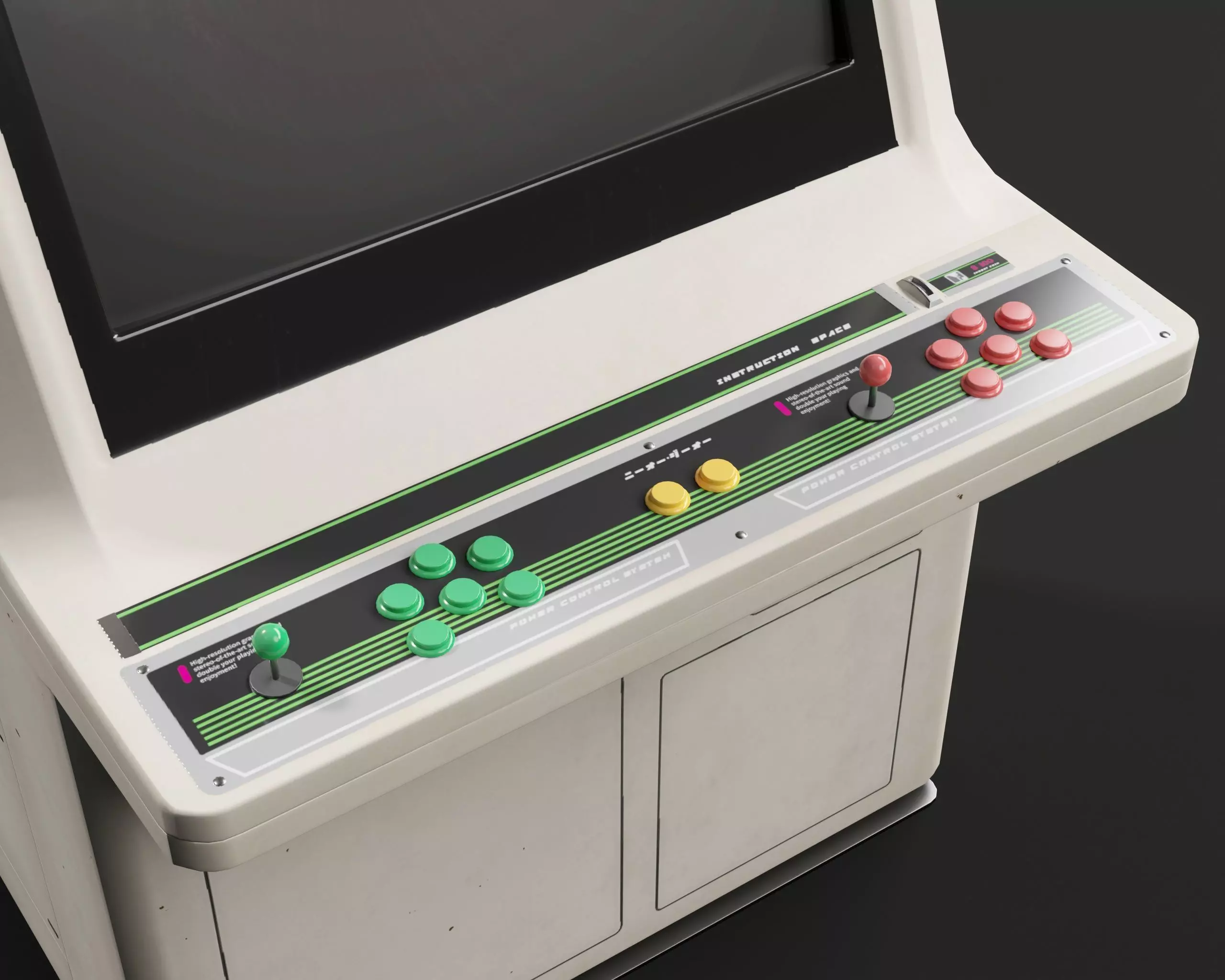 Japanese Arcade Machine Low-poly 3D model_8