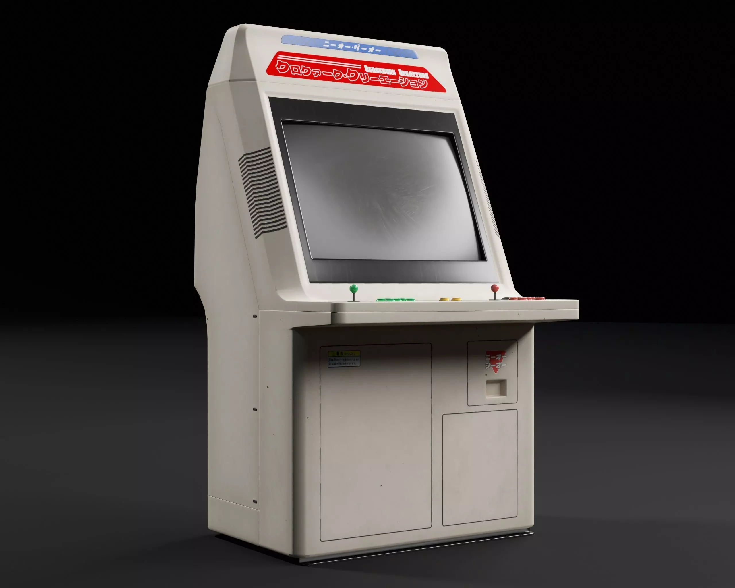 Japanese Arcade Machine Low-poly 3D model_2