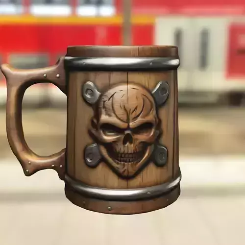 Skull Tankard  Low-poly 3D model