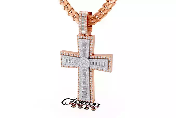 Custom Cross Pendant - Crucifixion Diamond Cross Necklace