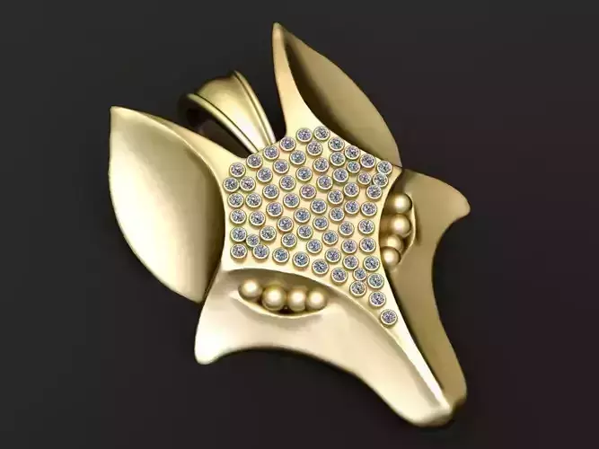 fox head pendant   3D printable model  3D print model
