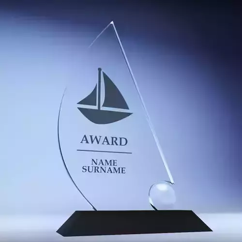 Trophy award cup low poly