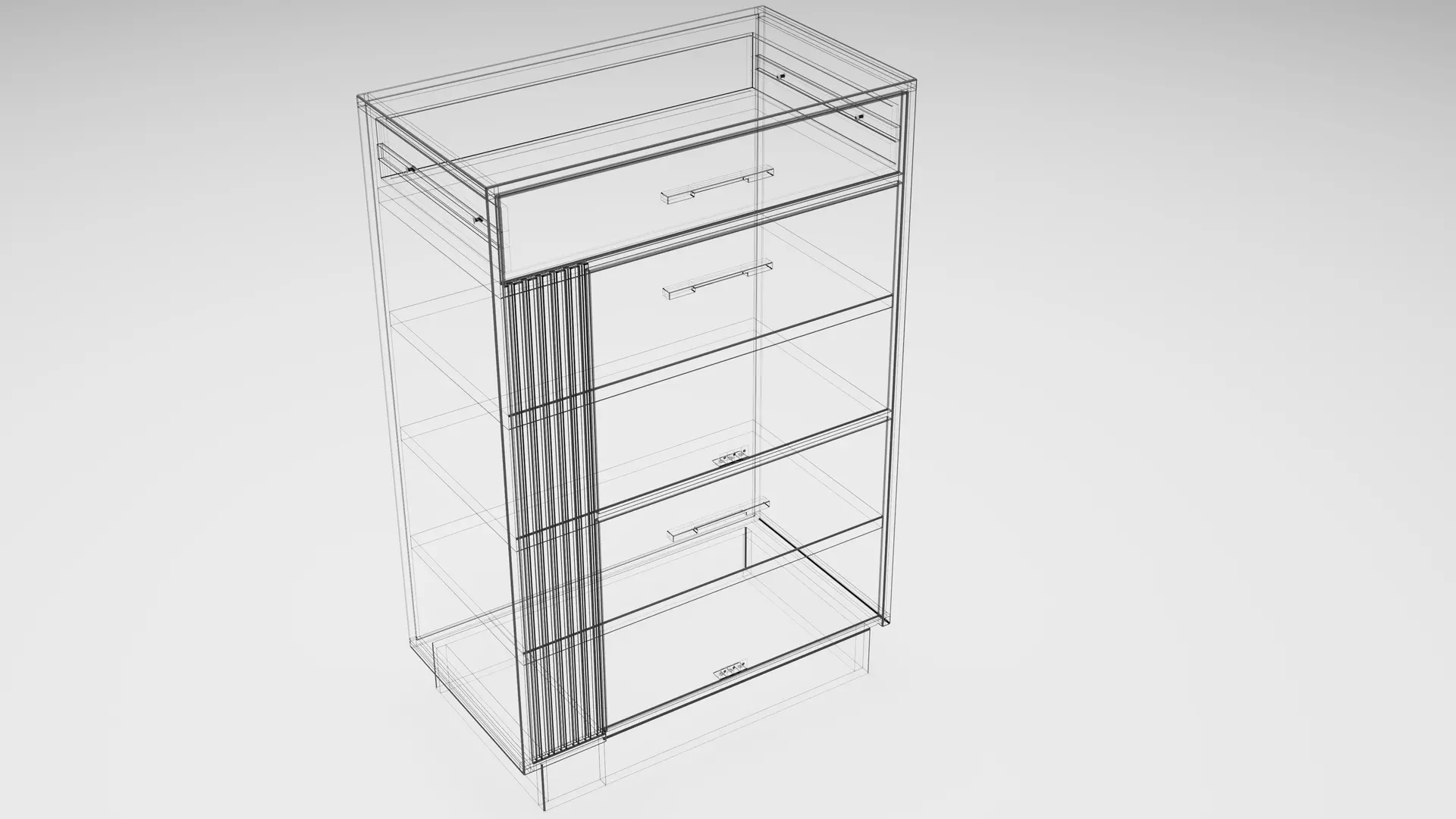 Shoe Cabinet - Variant 1 of 33 - Matte Black Low-poly 3D model_8