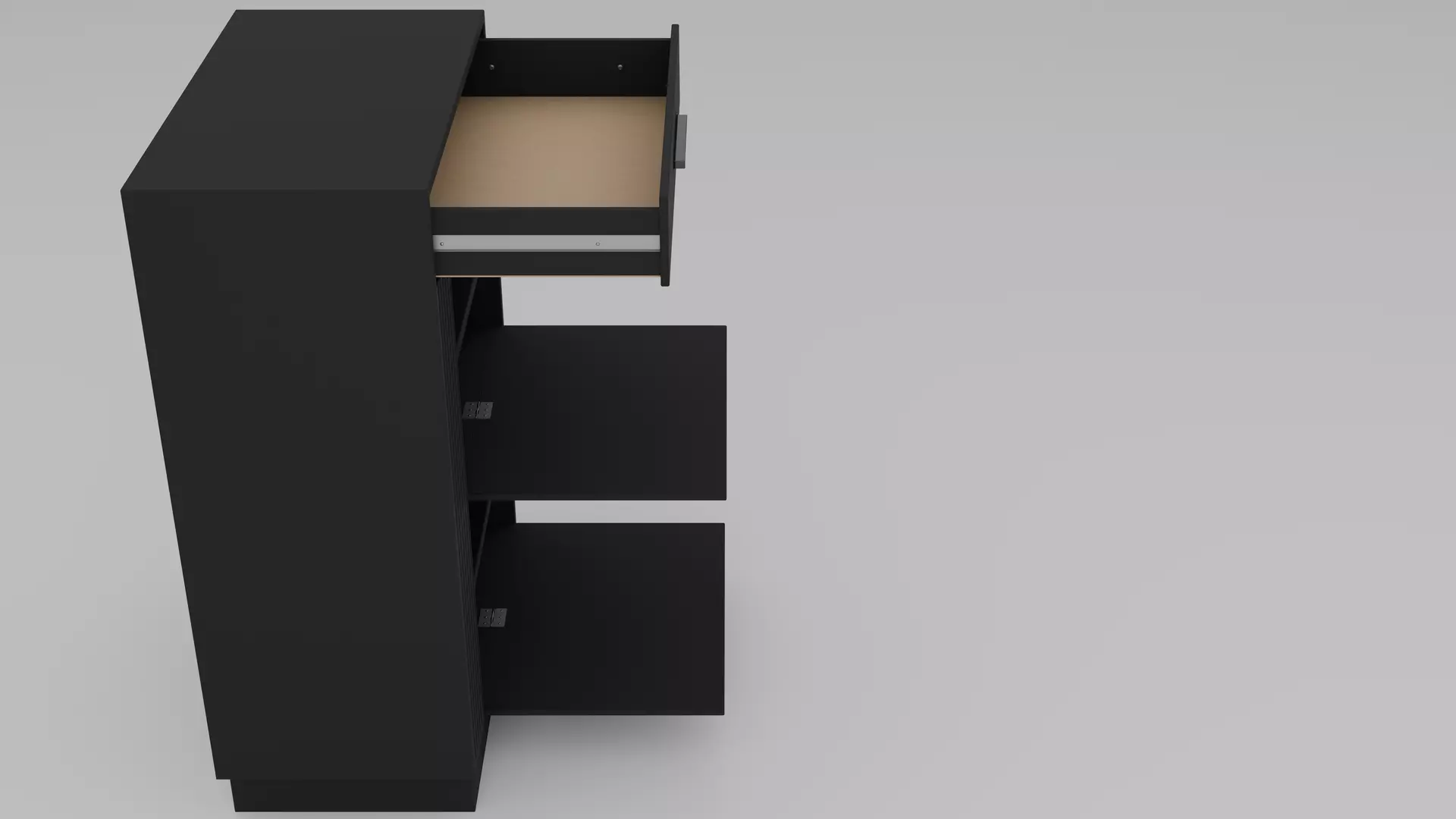 Shoe Cabinet - Variant 1 of 33 - Matte Black Low-poly 3D model_5