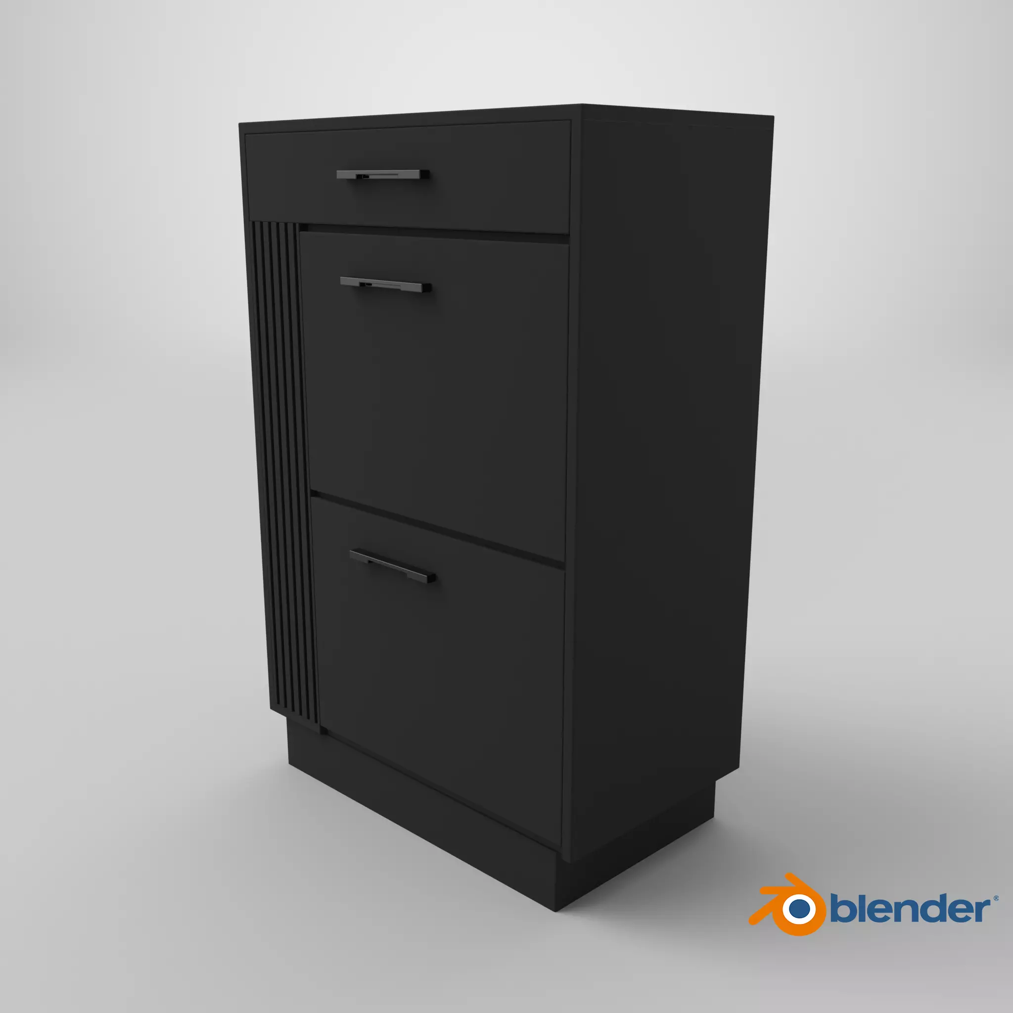 Shoe Cabinet - Variant 1 of 33 - Matte Black Low-poly 3D model_7