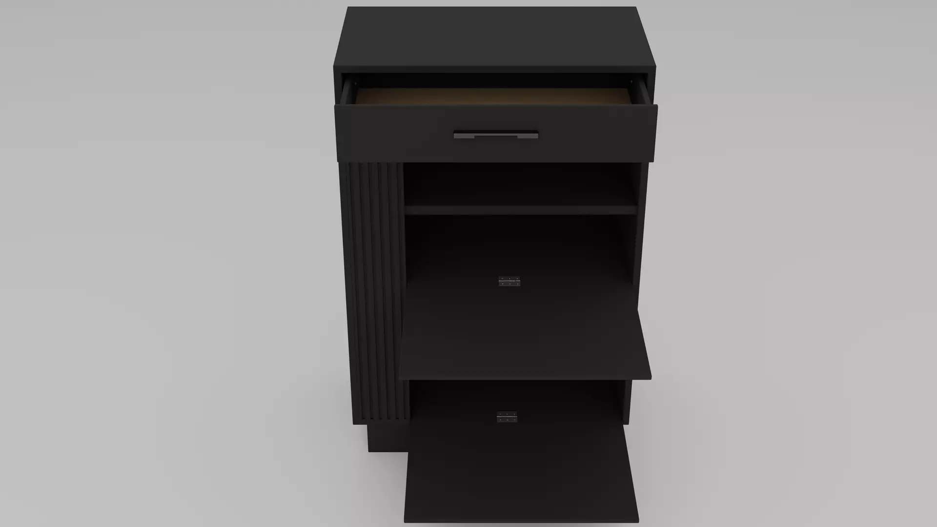 Shoe Cabinet - Variant 1 of 33 - Matte Black Low-poly 3D model_3