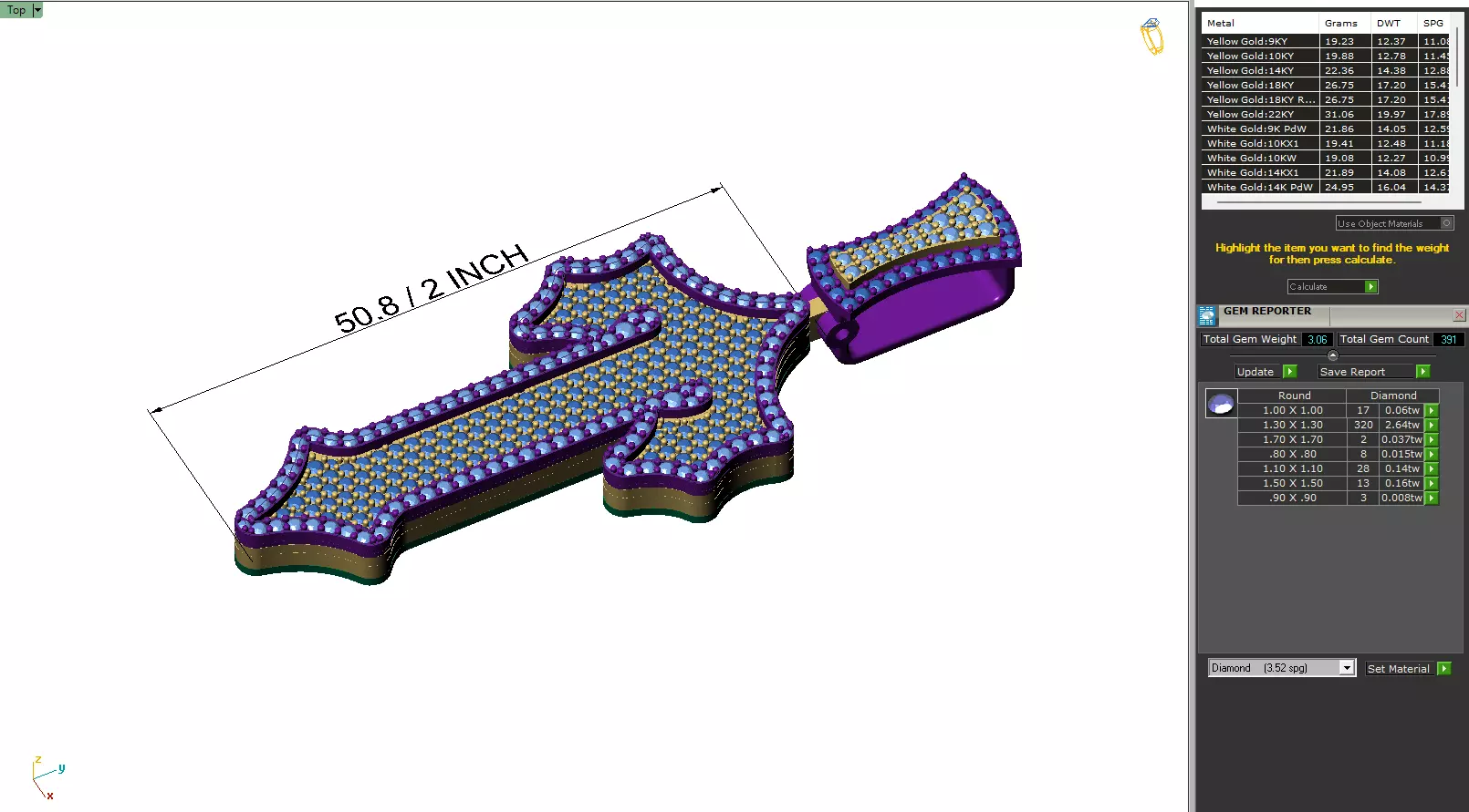 Custom Trapstar Cross Diamond Pendant - Cross Necklace 3D print model_6