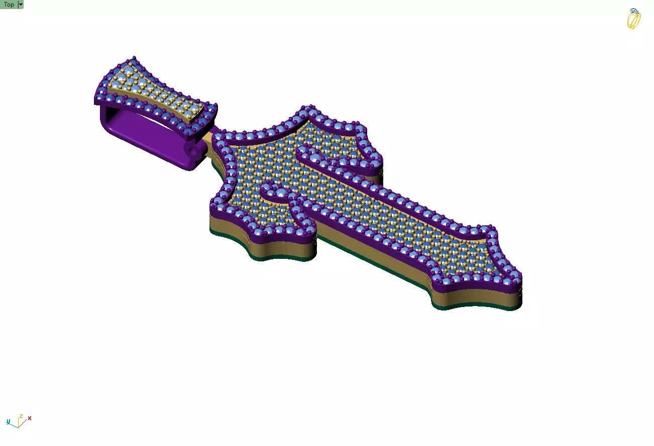 Custom Trapstar Cross Diamond Pendant - Cross Necklace 3D print model_10