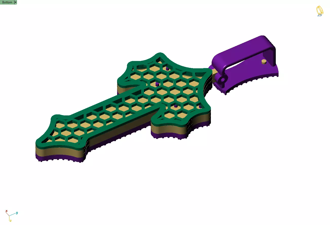 Custom Trapstar Cross Diamond Pendant - Cross Necklace 3D print model_9