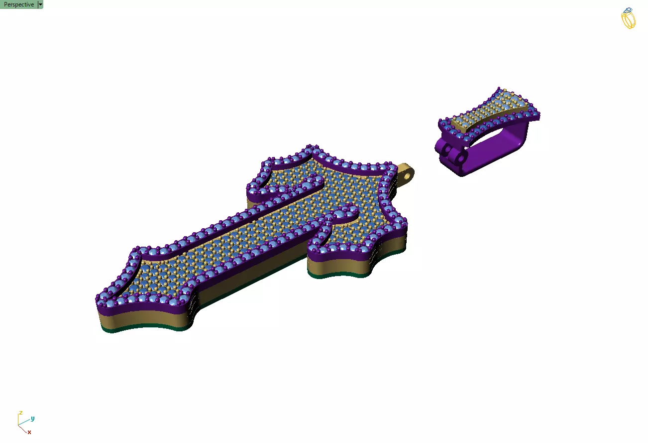 Custom Trapstar Cross Diamond Pendant - Cross Necklace 3D print model_12