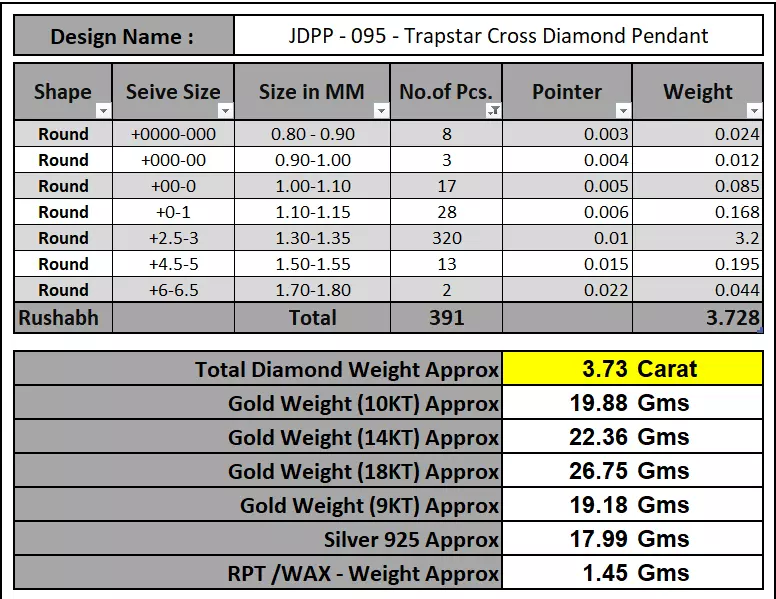 Custom Trapstar Cross Diamond Pendant - Cross Necklace 3D print model_19