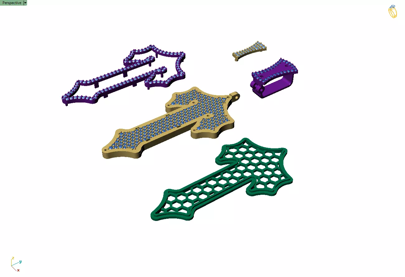 Custom Trapstar Cross Diamond Pendant - Cross Necklace 3D print model_13