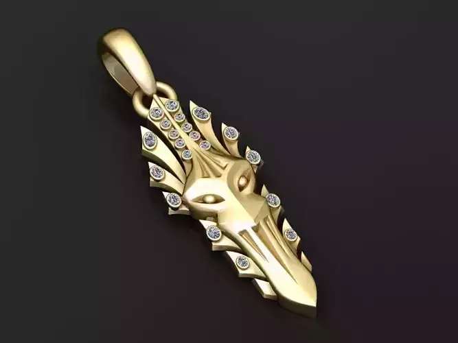 dragon head pendant 3D printable model 