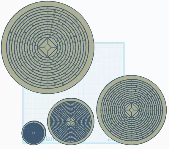 arena floor circular 4 sizes 3D print model_0